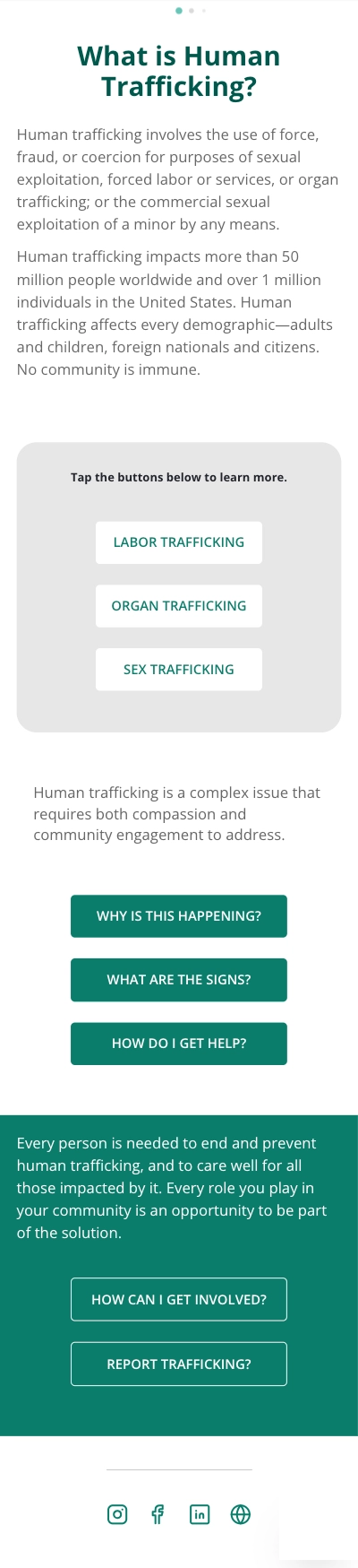 Trafficking awareness education for communities